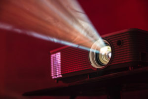 close up shot of a projector being on